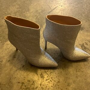 Silver boots, worn once